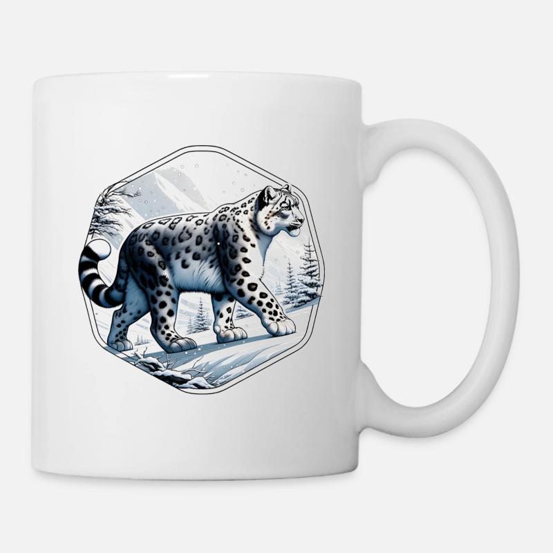 Schneeleopard Leopard Weißer Leopard - Tasse - Weiß
