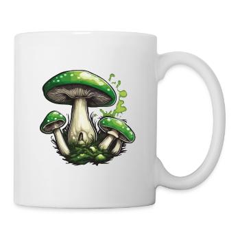 Pilz / Mushroom / Wiese / Wald / Goa / Psy - Tasse - Weiß - Rechts