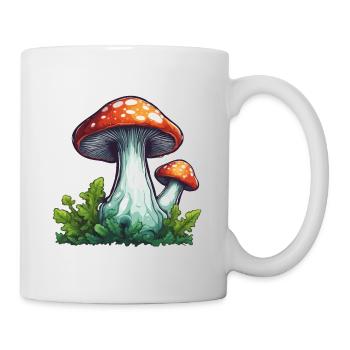 Pilz / Mushroom / Wiese / Wald / Goa / Psy - Tasse - Weiß - Rechts