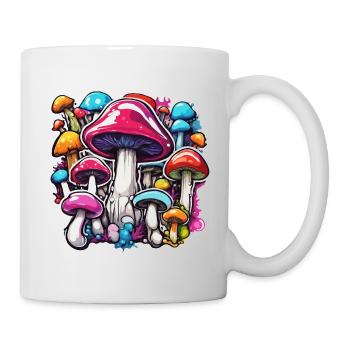 Pilz / Mushroom / Wiese / Wald / Goa / Psy - Tasse - Weiß - Rechts
