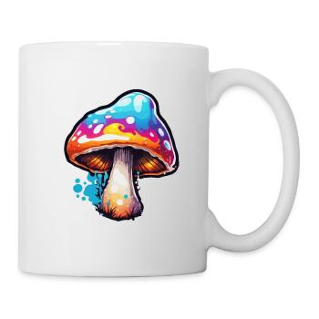 Pilz / Mushroom / Wiese / Wald / Goa / Psy - Tasse - Weiß - Rechts