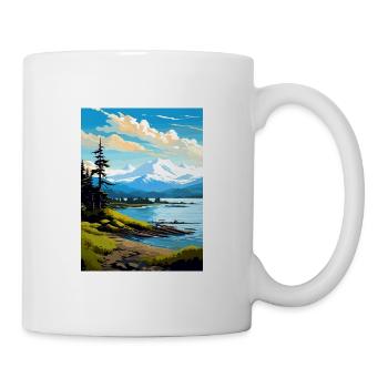Kachemak Bay Alaska Vintage Reiseposter Souvenir - Tasse - Weiß - Rechts