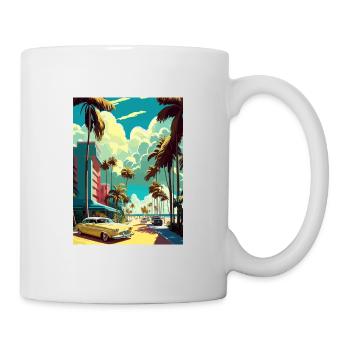 South Beach Florida Vintage Travel Poster Souvenir - Mug - white - Right