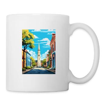 Charleston Carolina Vintage Reiseposter Souvenir - Tasse - Weiß - Rechts