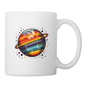 Planet der Vielfalt vintage - Tasse - Weiß - Rechts