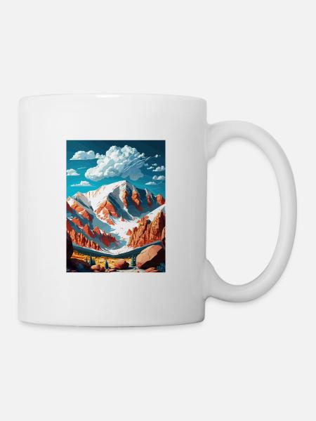 Pike Peaks Colorado Vintage voyage affiche Souvenir - Mug blanc - blanc