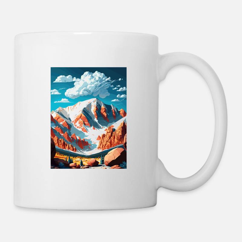 Pike Peaks Colorado Vintage voyage affiche Souvenir - Mug blanc - blanc