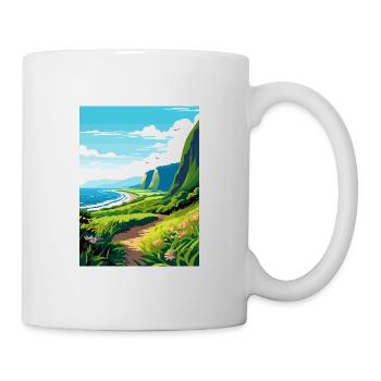 Waipio Valley Hawaï Vintage voyage affiche WPA Art - Mug blanc - blanc - Droite