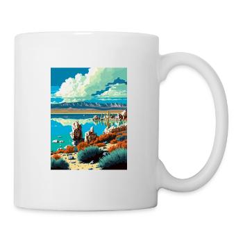 Mono Lake California Vintage Reiseposter WPA Kunst - Tasse - Weiß - Rechts