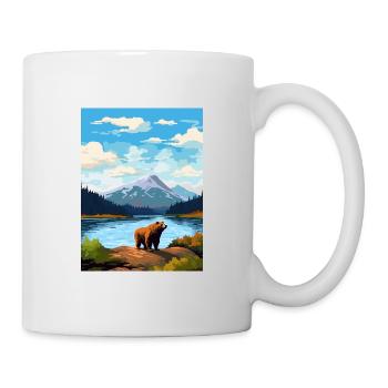 Île de Kodiak Alaska Vintage voyage affiche WPA Art - Mug blanc - blanc - Droite
