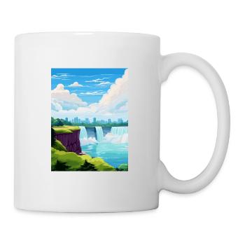 Niagara Falls Kanada Vintage Reiseposter WPA Kunst - Tasse - Weiß - Rechts