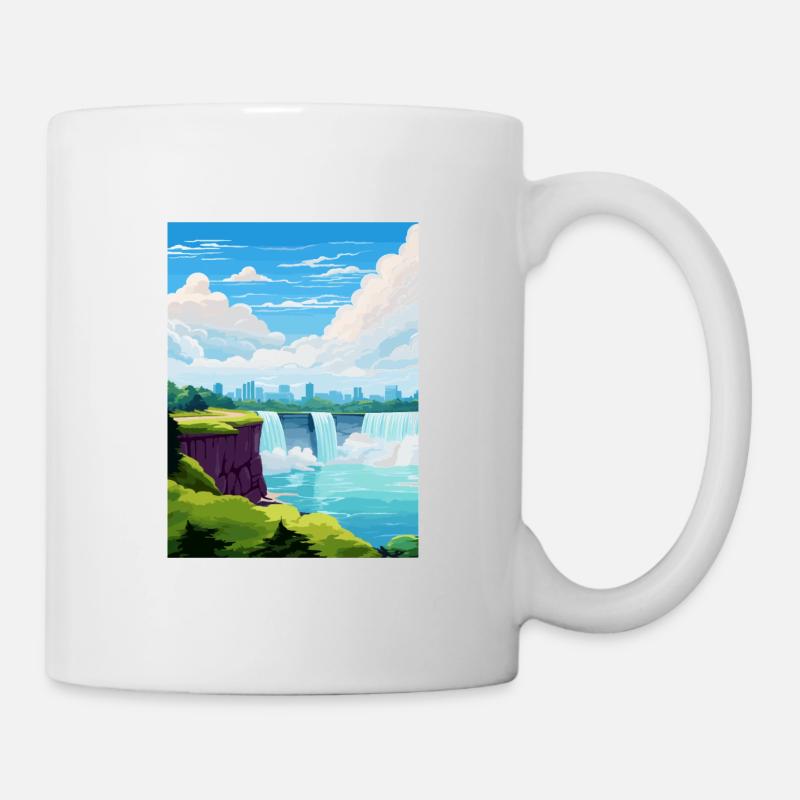 Niagara Falls Canada Vintage voyage affiche WPA Art - Mug blanc - blanc