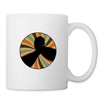 Strong man arm wrestling - Mug - white - Right