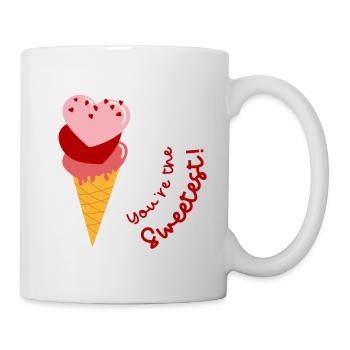 Eiswaffel mit Herzen You're the Sweetest 2403-1 - Tasse - Weiß - Rechts