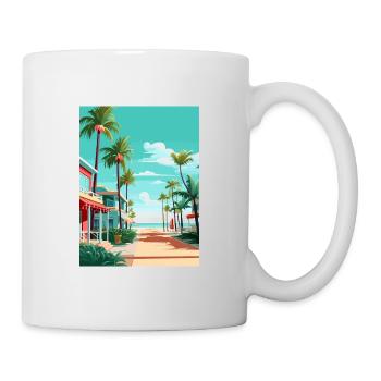 South Beach Texas Vintage Travel Poster Souvenir - Mug - white - Right