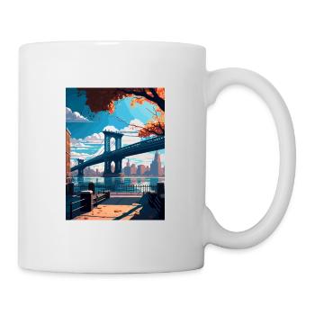 Brooklyn New York Vintage Travel Poster Souvenir - Mug - white - Right