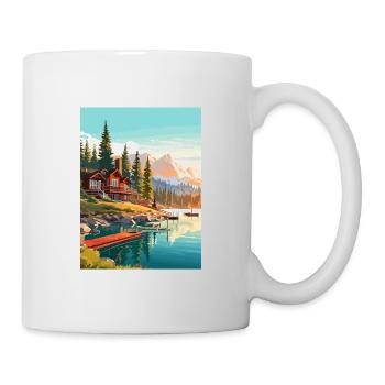 Lake Tahoe Nevada Vintage Travel Poster Souvenir - Mug - white - Right