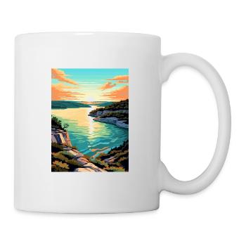 Lac Travis Texas Vintage voyage affiche Souvenir - Mug blanc - blanc - Droite