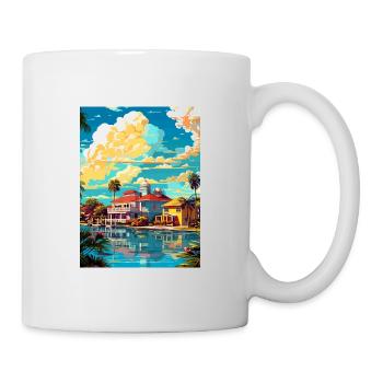 Melbourne Florida Vintage Reiseposter Souvenir - Tasse - Weiß - Rechts