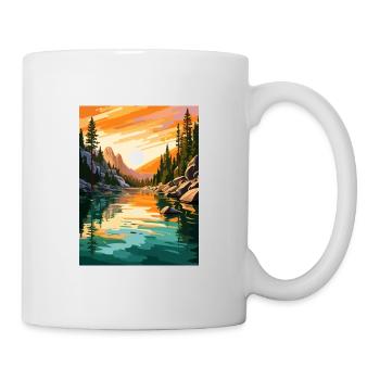 Lake Tahoe Nevada Vintage Travel Poster Souvenir - Mug - white - Right