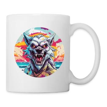 Werwolf / Vollmond / Wesen / Verwandlung / Fluch - Tasse - Weiß - Rechts
