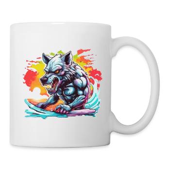 Werwolf / Vollmond / Wesen / Verwandlung / Fluch - Tasse - Weiß - Rechts