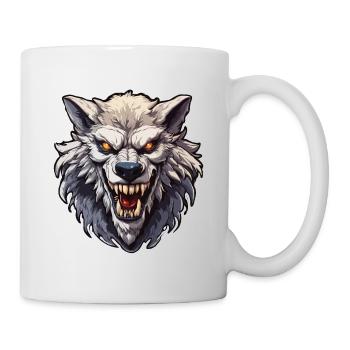 Werwolf / Vollmond / Wesen / Verwandlung / Fluch - Tasse - Weiß - Rechts