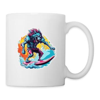 Werwolf / Vollmond / Wesen / Verwandlung / Fluch - Tasse - Weiß - Rechts