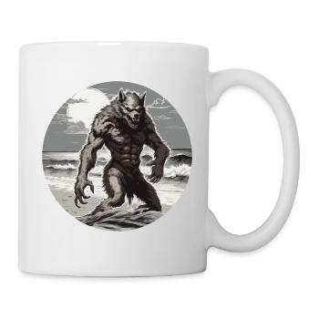 Werwolf / Vollmond / Wesen / Verwandlung / Fluch - Tasse - Weiß - Rechts