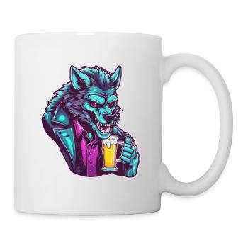 Werwolf / Vollmond / Wesen / Verwandlung / Fluch - Tasse - Weiß - Rechts