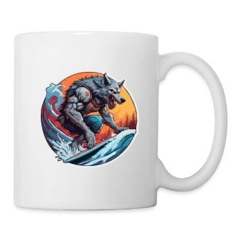 Werwolf / Vollmond / Wesen / Verwandlung / Fluch - Tasse - Weiß - Rechts