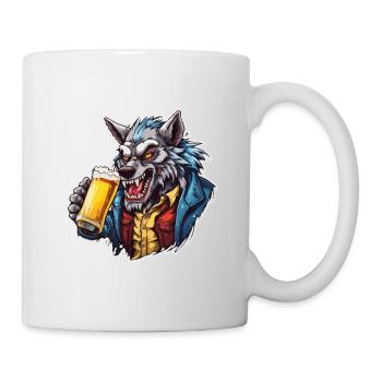 Werwolf / Vollmond / Wesen / Verwandlung / Fluch - Tasse - Weiß - Rechts