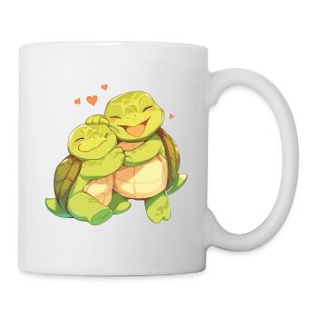 Turtles Love Hug Cuddle Heart Cute - Mug - white - Right