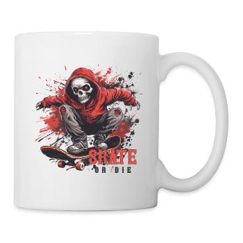 Skeleton Skull Skater Skateboarder Skateboard - Mug - white - Right