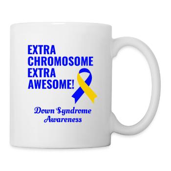 Jour du syndrome de Down chromosome supplémentaire extra génial - Mug blanc - blanc - Droite