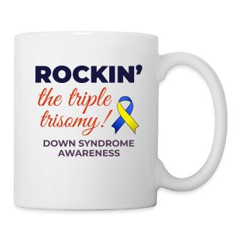 Down-Syndrom-Bewusstsein Dreifacher Trisomie-Stein - Tasse - Weiß - Rechts