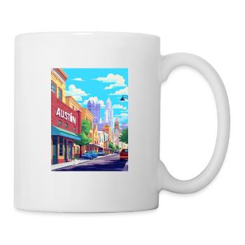 Austin Texas Vintage Voyage Poster WPA Souvenir - Mug blanc - blanc - Droite