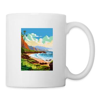 Kauai Hawaii Vintage Voyage Poster WPA Souvenir - Mug blanc - blanc - Droite