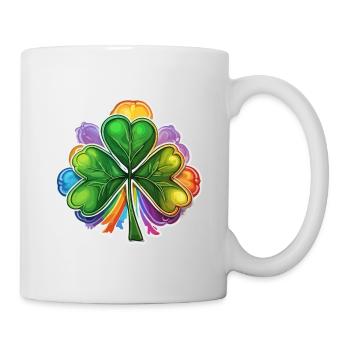 Trèfle / porte-bonheur / symbole / charme irlandais - Mug blanc - blanc - Droite