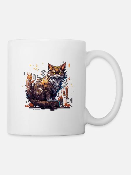 Katze / Tier / Haustier / Miez / Miau / Fell - Tasse - Weiß