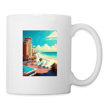 Destin Florida Vintage Voyage Poster WPA Souvenir - Mug blanc - blanc - Droite