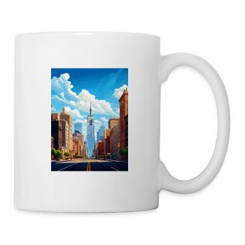 New York State Vintage Reiseposter WPA Souvenir - Tasse - Weiß - Rechts