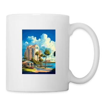 Sarasota Florida Vintage Reiseposter Souvenir - Tasse - Weiß - Rechts