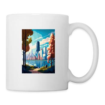 Chicago Illinois Vintage Voyage Poster Souvenir - Mug blanc - blanc - Droite