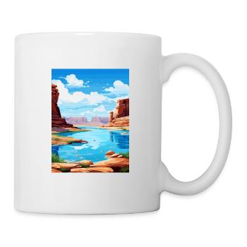 Lac Powell Utah Vintage voyage affiche Souvenir - Mug blanc - blanc - Droite