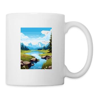 Verstecktes Lake Alaska Vintage Reiseposter Souvenir - Tasse - Weiß - Rechts