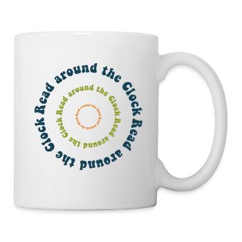 Rund um die Uhr lesen - Tasse - Weiß - Rechts