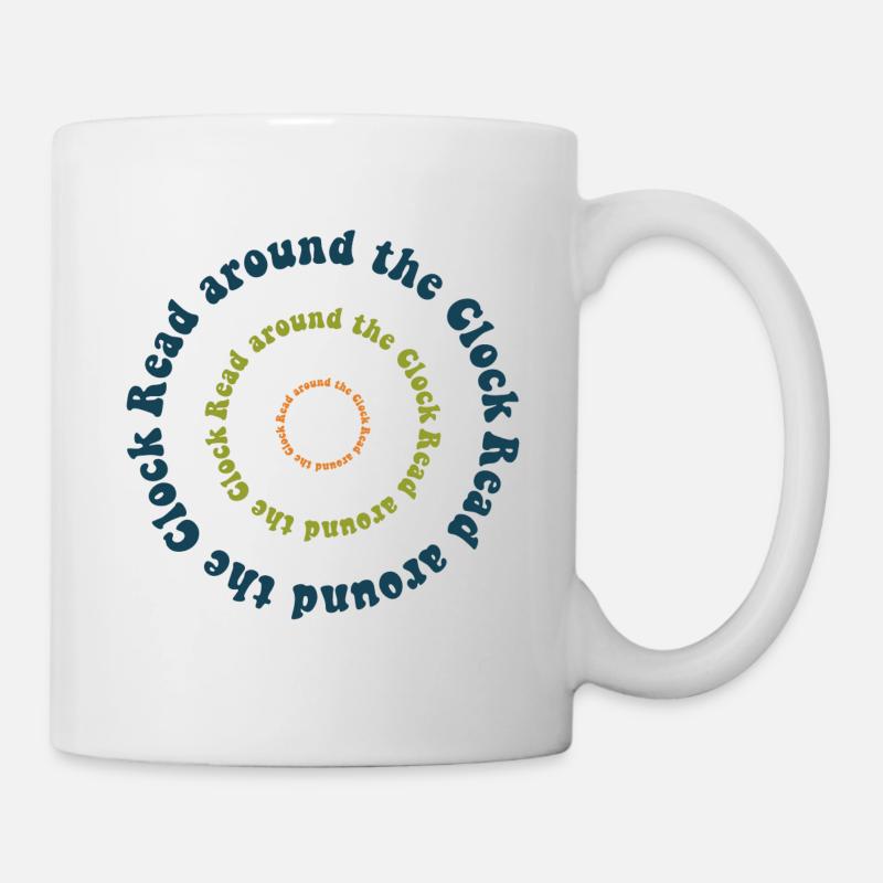 Rund um die Uhr lesen - Tasse - Weiß