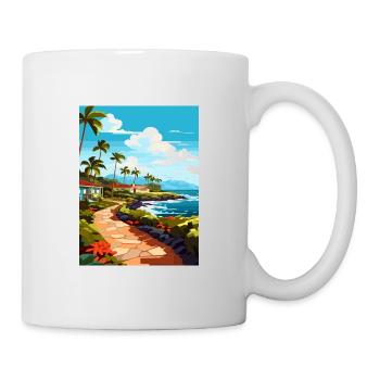 Kailua Kona Hawaii Vintage Travel Poster Souvenir - Mug - white - Right