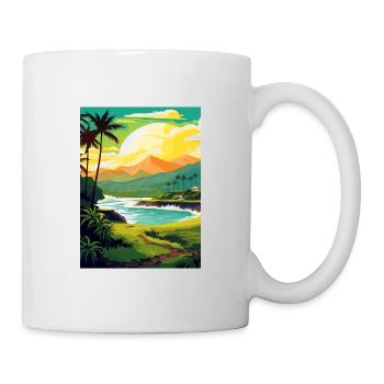 Kailua Kona Hawaii Vintage Travel Poster Souvenir - Mug - white - Right
